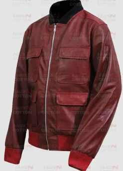 Jamie Foxx Red Leather Jacket