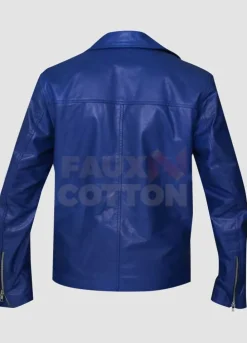 Jared Leto 30 Seconds to Mars Blue Leather Jacket