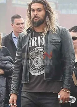 Jason Momoa Black Leather Jacket