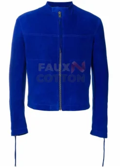 Jay Rock Blue Suede Jacket For Men's