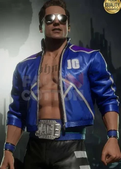 Johnny Cage Mortal Kombat 11 Blue Leather Jacket