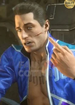 Johnny Cage Mortal Kombat 11 Blue Leather Jacket