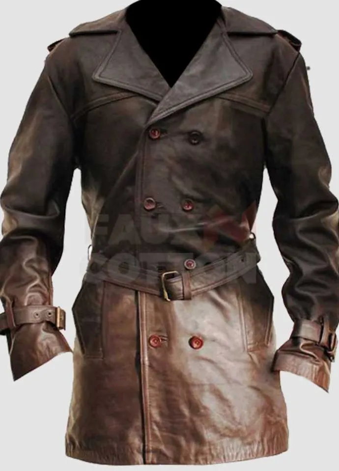 Johnny Depp Sweeney Todd Leather Trench Coat