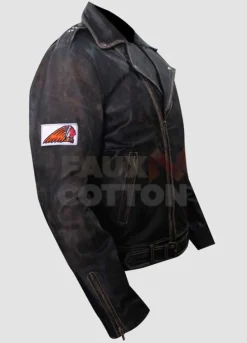 Johnny Depp Tokyo Green Distressed Motorcycle Jacket
