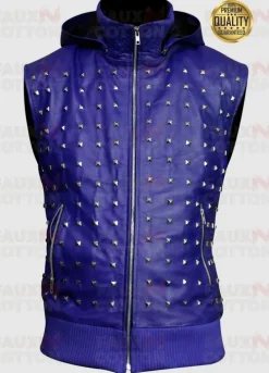 Justin Bieber Blue Studded Vest And Pant