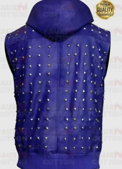 Justin Bieber Blue Studded Vest And Pant