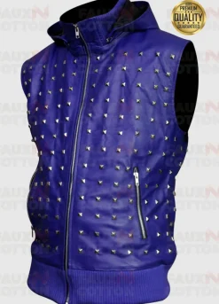 Justin Bieber Blue Studded Vest And Pant