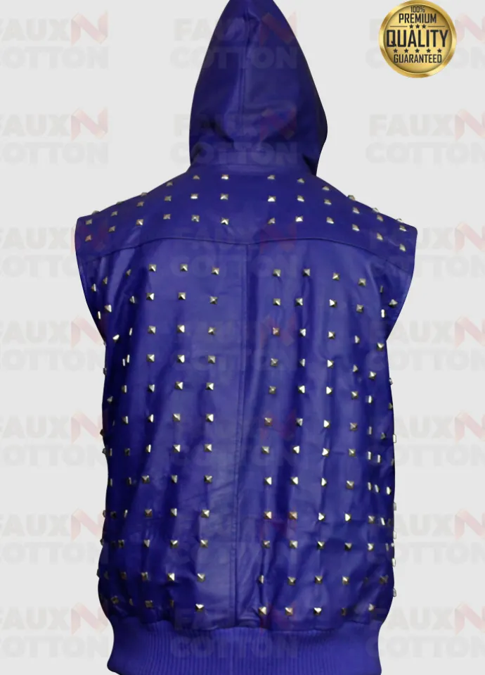 Justin Bieber Blue Studded Vest And Pant