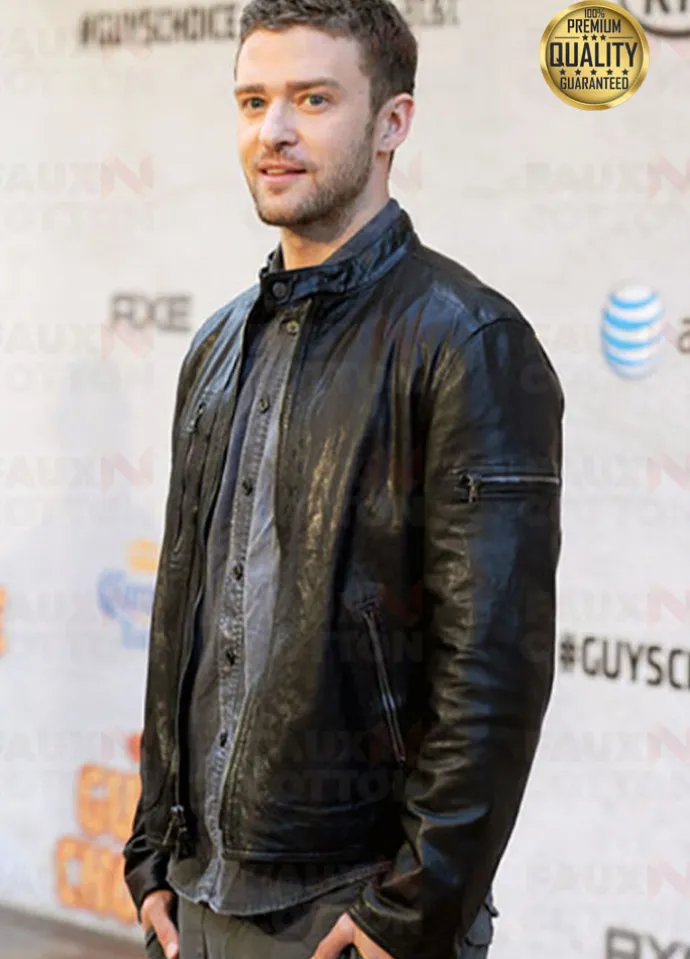 JUSTIN TIMBERLAKE GUYS CHOICE AWARDS BLACK LEATHER JACKET