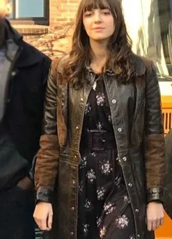 KAT AND THE BAND (KAT) ELLA HUNT BROWN LEATHER COAT