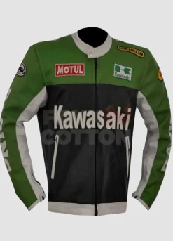 Kawasaki Lime Green & Black Leather Jacket