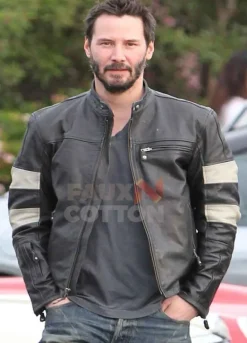 Keanu Reeves Black Biker Leather Jacket