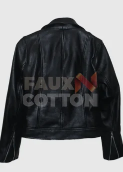 KIM KARDASHIAN BLACK BIKER LEATHER JACKET