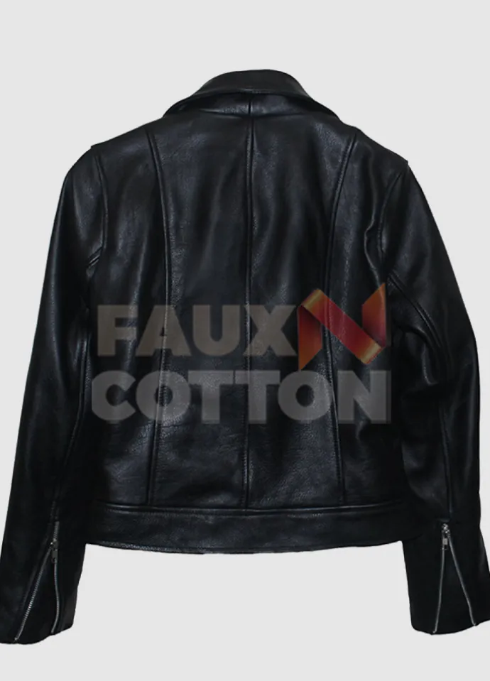 KIM KARDASHIAN BLACK BIKER LEATHER JACKET