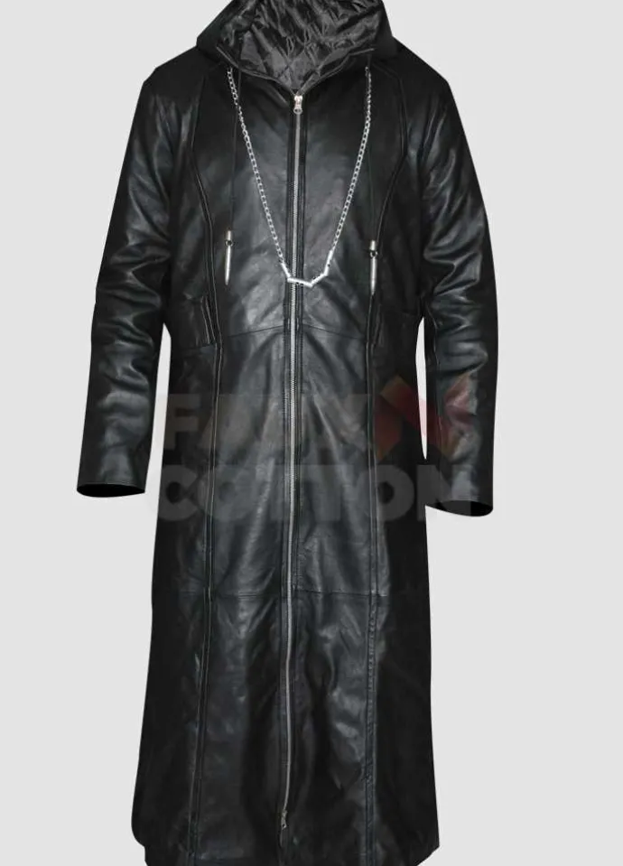Kingdom Hearts Organization 13 Enigma Leather Hoodie Coat