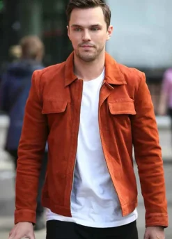 KISS RADIO STUDIOS LONDON NICHOLAS HOULT SUEDE JACKET