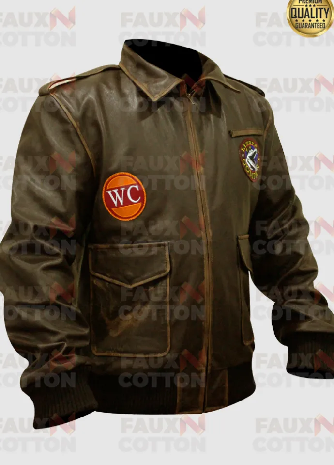 Kong Skull Island Hank Marlow Brown Leather Jacket