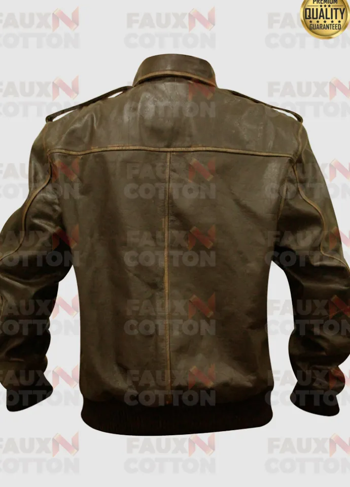 Kong Skull Island Hank Marlow Brown Leather Jacket