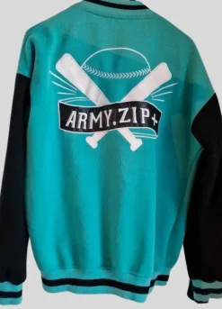 K-Pop Bts Jungkook Army Zip Baseball Jumper Wool Green & Black Jacket