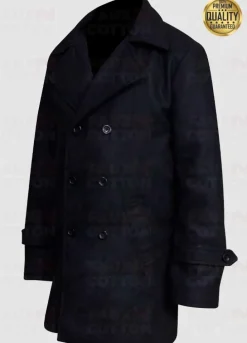 Kurt Mayron Daddy's Home 2 Mel Gibson Black Wool Coat