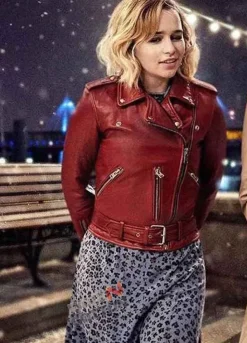LAST CHRISTMAS (KATE) EMILIA CLARKE RED LEATHER JACKET