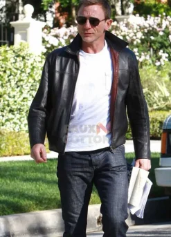 Layer Cake Daniel Craig Black Leather Jacket