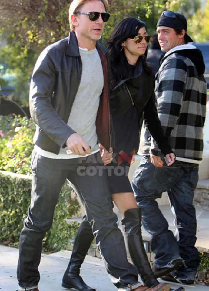 Layer Cake Daniel Craig Black Leather Jacket