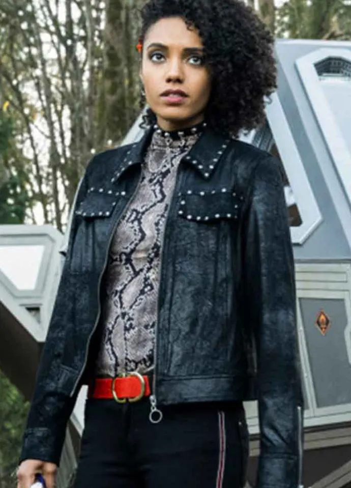LEGENDS OF TOMORROW S05 ANJLI MOHINDRA (CHARLIE) BLACK LEATHER JACKET