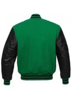 LETTERMAN BLACK AND GREEN VARSITY JACKET