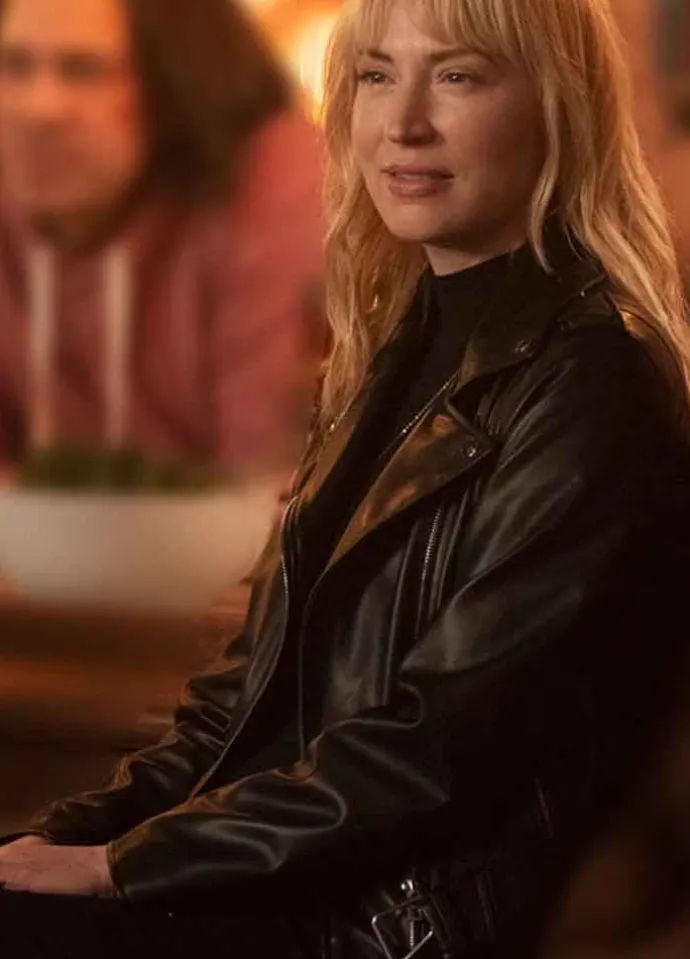 LEVERAGE REDEMPTION (PARKER) BETH RIESGRAF BLACK LEATHER JACKET