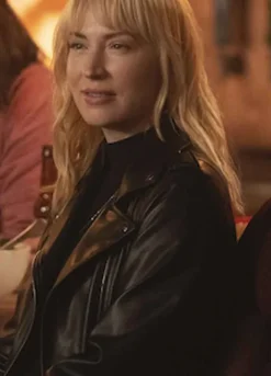 LEVERAGE REDEMPTION (PARKER) BETH RIESGRAF BLACK LEATHER JACKET