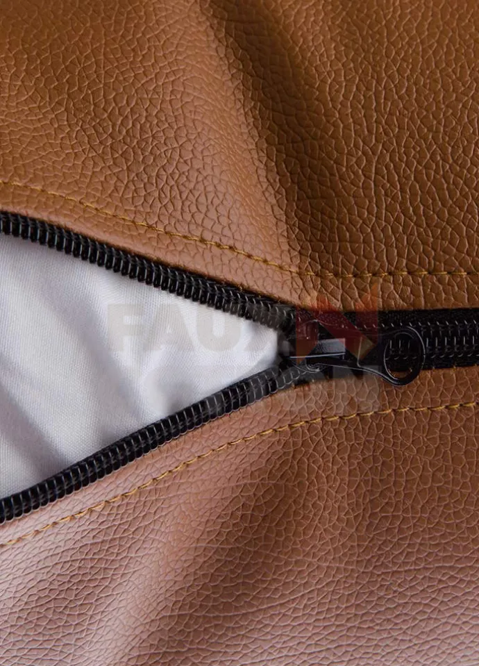 Light Brown Leather Pillow Cover For Couch Sofa Bed 20 X 20 Inch