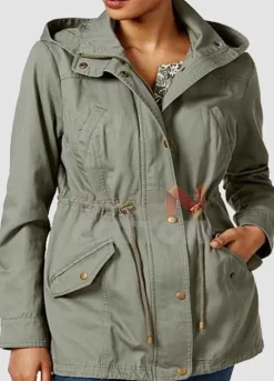 Light Green Cotton Jacket Women's