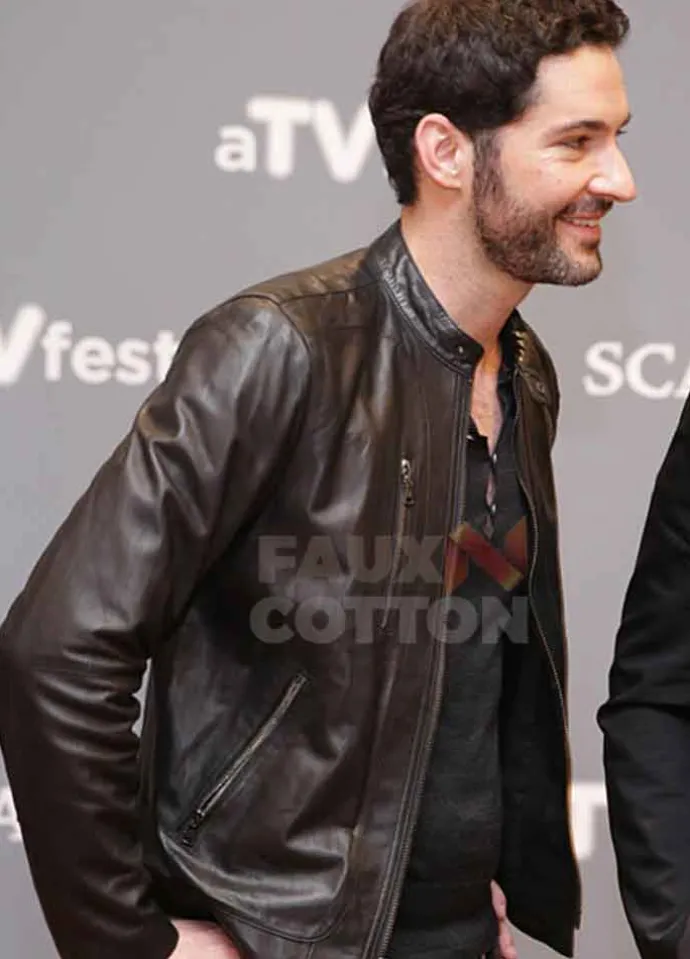 Lucifer Tom Ellis Brown Leather Jacket
