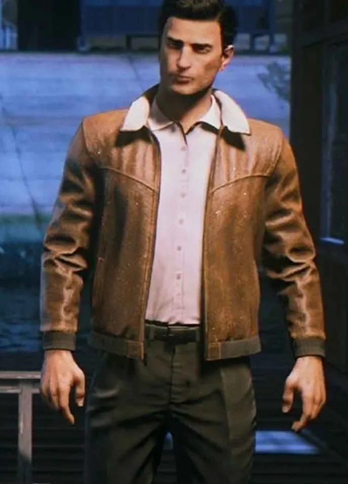 MAFIA II (VITO SCALETTA) RICK PASQUALONE BROWN LEATHER JACKET