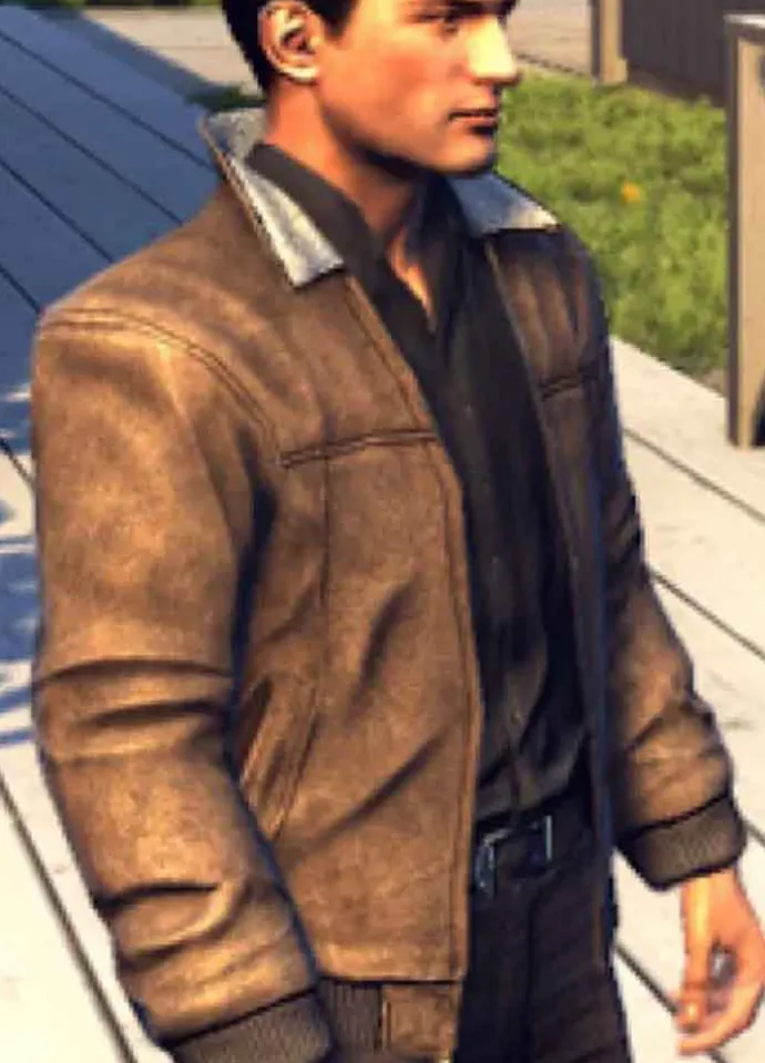 MAFIA II (VITO SCALETTA) RICK PASQUALONE BROWN LEATHER JACKET