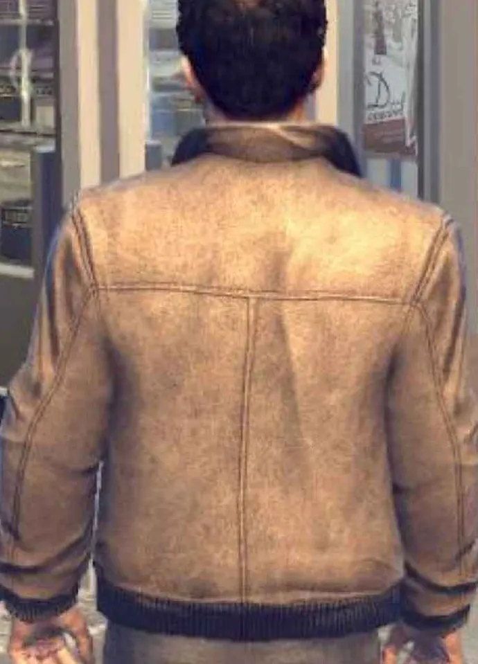 MAFIA II (VITO SCALETTA) RICK PASQUALONE BROWN LEATHER JACKET