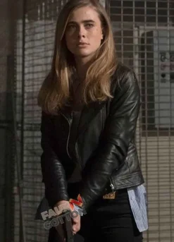 Manifest (Michaela Stone) Melissa Roxburgh Black Leather jacket