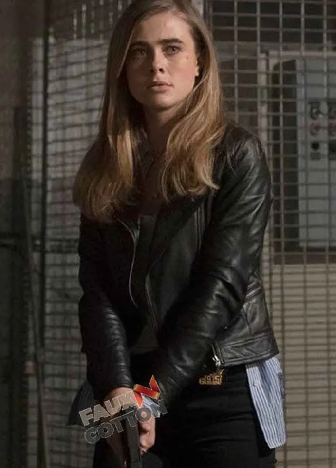 Manifest (Michaela Stone) Melissa Roxburgh Black Leather jacket
