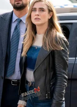 Manifest (Michaela Stone) Melissa Roxburgh Black Leather jacket