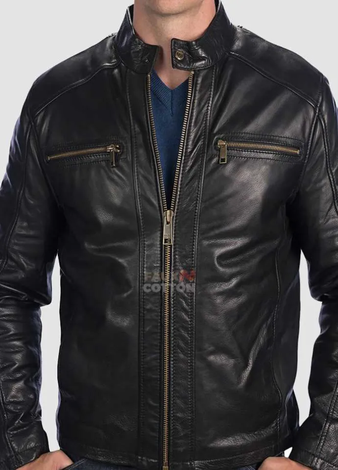 Marc New York by Andrew Marc Laser Moto Leather Jacket