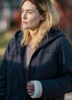 MARE OF EASTTOWN (LORI ROSS) JULIANNE NICHOLSON BLUE COTTON HOOD JACKET