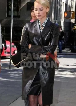 MARGOT ROBBIE BLACK TRENCH COAT