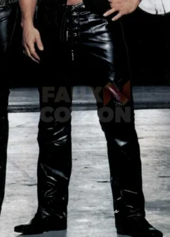 Mark Wahlberg Star Black Leather Pant