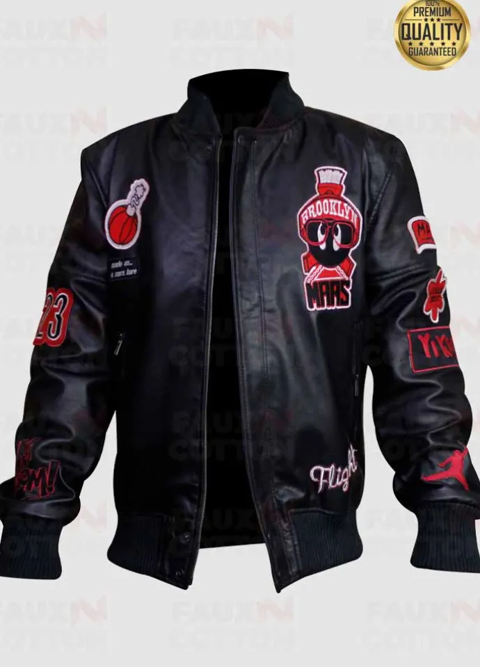 Marvin The Martin Air Jordan Bomber Leather Jacket