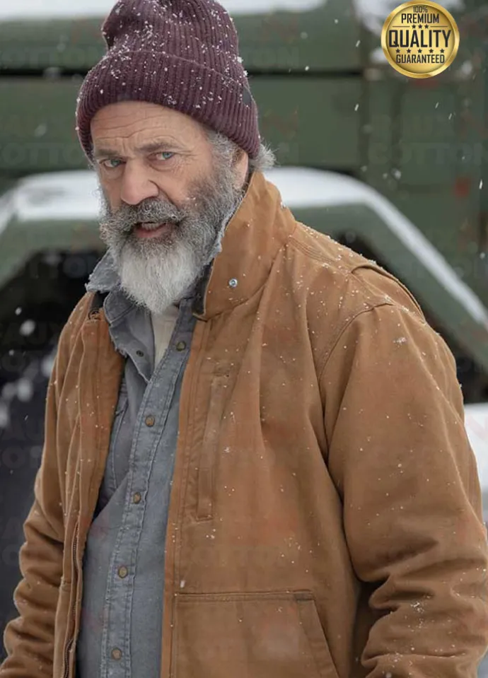 Mel Gibson Fatman Brown Cotton Jacket