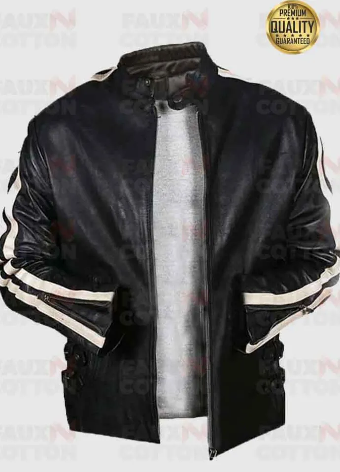MEL GIBSON LETHAL WEAPON BLACK LEATHER JACKET