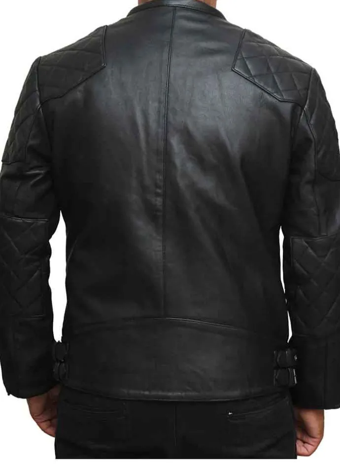 MENS BECKHAM QUILTED BLACK RETRO JACKET