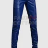 Men's Blue Slimfit Stylish Leather Pant