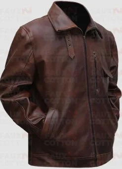 Men's Cafe Racer Brown Leather Jacket